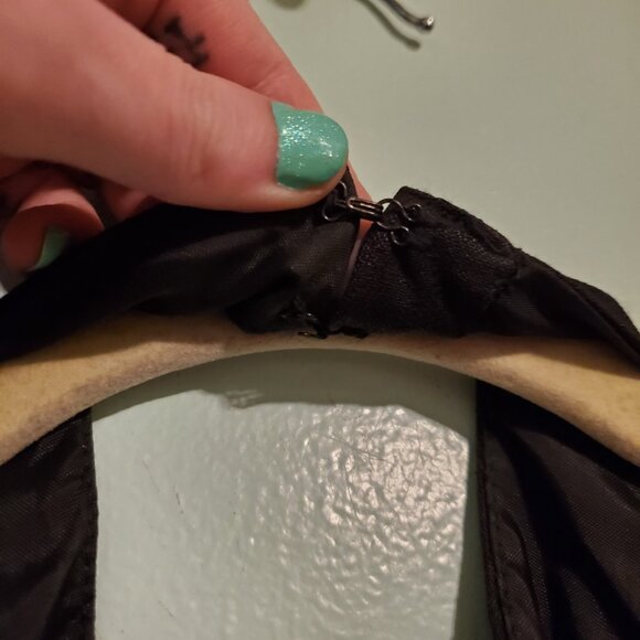 Vintage 80s Formal Black Sequin Halter Neck Side Slit Maxi Dress Goth Retro Glam - Picture 7 of 12